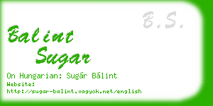 balint sugar business card