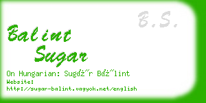 balint sugar business card